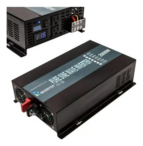 Inversor De Corriente De Onda Sinusoidal 2000w 12 Dc A 120ac