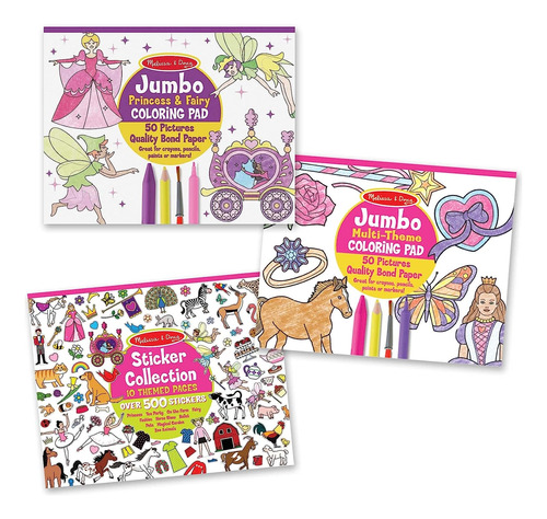 Melissa Doug Sticker Collection And Coloring Pads Set: Princ