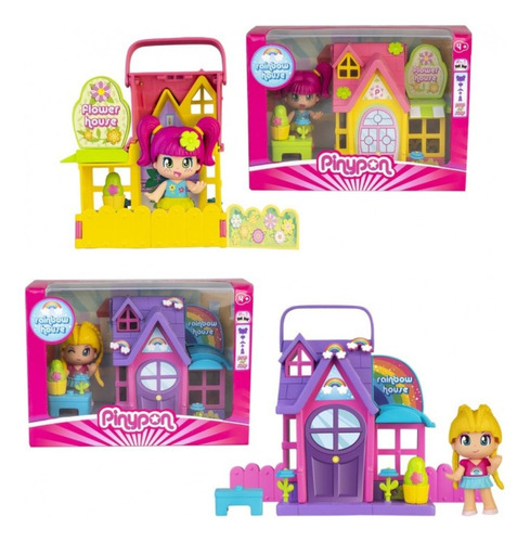 Imagen 4 de 4 de Pinypon Muñeca Mini Casita Arcoiris Pny26000