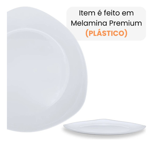 Conjunto 6 Pratos De Sobremesa 18,3 Cm Triangular / Plástico