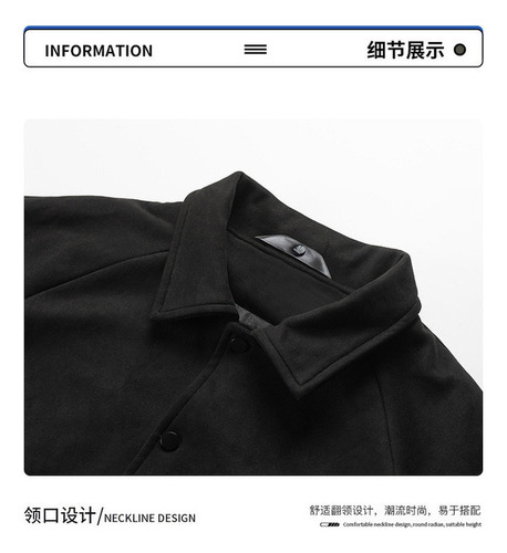 Chaqueta De Ante Con Solapa Informal Para Hombre