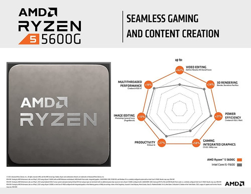 Imagen 9 de 9 de Procesador gamer AMD Ryzen 5 5600G 100-100000252BOX de 6 núcleos y 4.4GHz con gráfica integrada