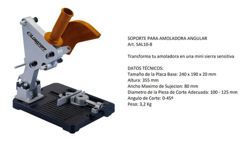 Imagen 2 de 3 de Soporte Para Amoladora Angular Banco Lusqtoff Sal10-8 115mm