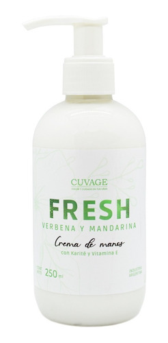 Cuvage Fresh Verbena Mandarina Crema Manos Karite X 250gr