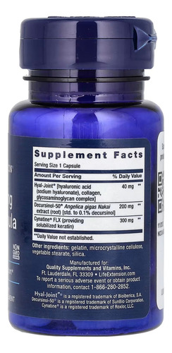 Life Extension Formula Rapida Para Articulaciones 30caps Sabor Sin sabor