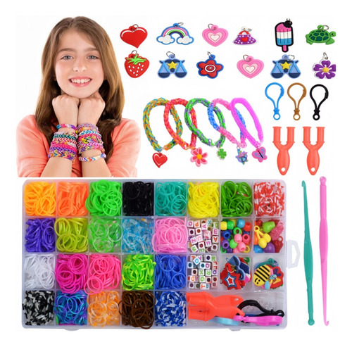 Kit De 1500 Piezas Para Hacer Pulseras Con Bandas Elásticas
