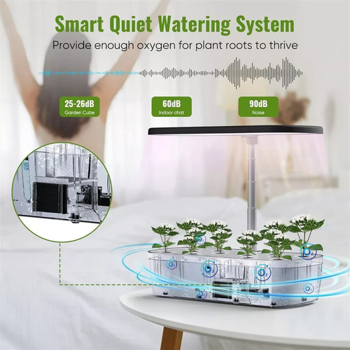 Sistema De Cultivo Hidropónico Con Luces Led Y Bombas