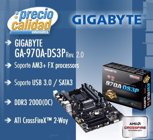 Mother Am3 Gigabyte Ga-970a-ds3p Am3+ Crossfire Usb 3.0