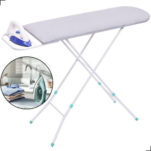 Mesa Passadeira Tabua De Passar Roupas Extra Forte Ajustável Cor Branco Lisa