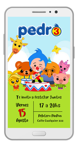 Invitación Tarjeta Digital Personalizada - Plim Plim Plim Plim Amigos