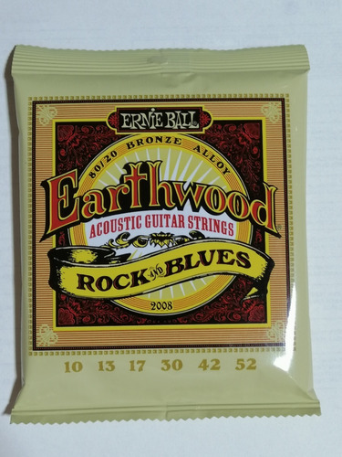 Imagen 2 de 4 de Cuerdas De Guitarra Earthwood Calibre (10-52)