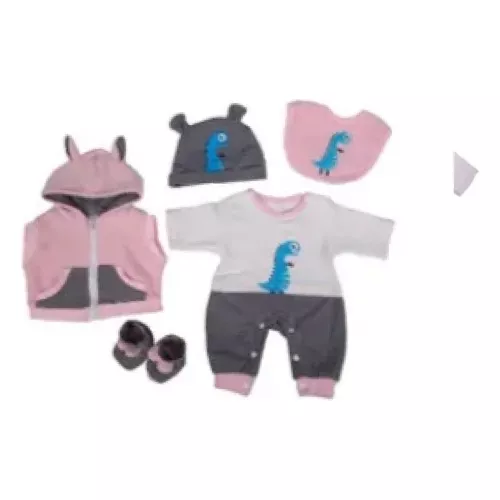 KEIUMI Conjunto Roupinha Roupa Acessório De Para Boneca Bebê Reborn Menina  48cm Panda Pandinha Calça Body