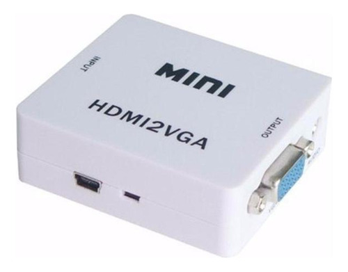 Mini Adaptador Conversor Hdmi Vga Transmite Áudio E Víde