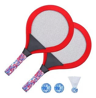 Rojo YIMORE Raquetas de Tenis Badminton Racket Set con Bolas Juguete de Deporte Playa al Aire Libre para niños 3 4 5 