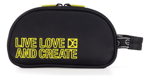 Neceser De Viaje Cloe Unisex Chico Textil Con Maneral Color Negro