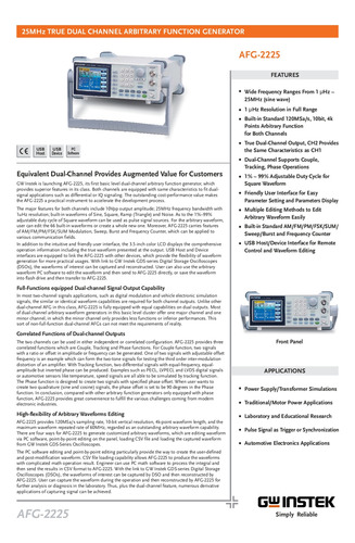 Generador Funciones Arbitrarias Digital Gw Instek Afg-2225