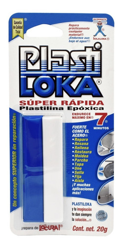 Plastiloka Secado Rápido 20grs Azul 6 Piezas