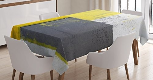 Ambesonne Gris Y Amarillo Mantel, Calle Art Moderno Dcrje