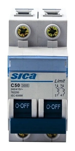 Llave Termica Sica Bipolar 50 A 63 Amp