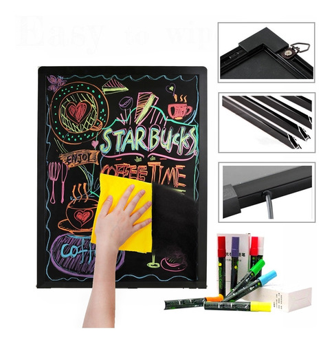 Pizarra Publicitaria Led 80*60 + Caja De 8 Plumones