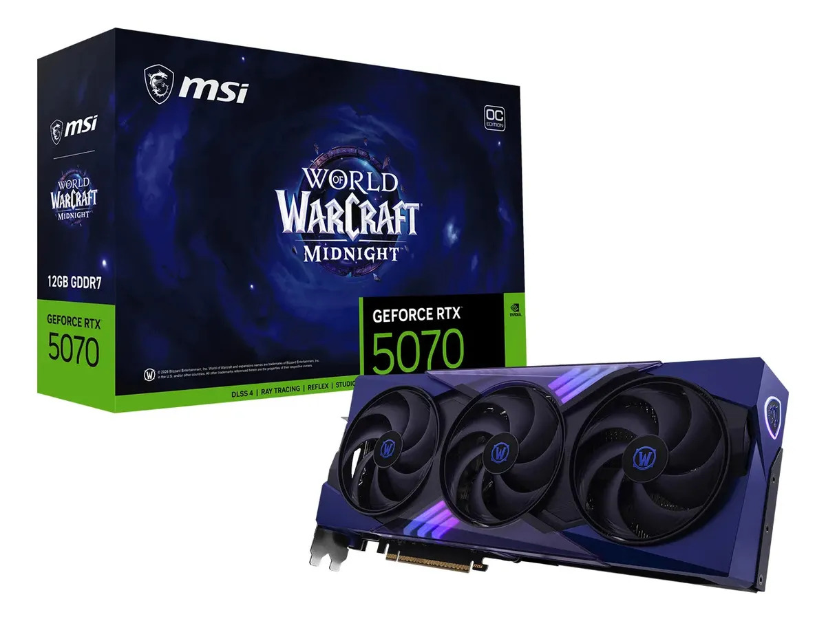 Tarjeta De Video Msi Geforce Rtx 5070 12g World Of Warcraft Midnight Void Edition Oc Dlss4 Pci Express 5.0 Ia G5070-12gtc