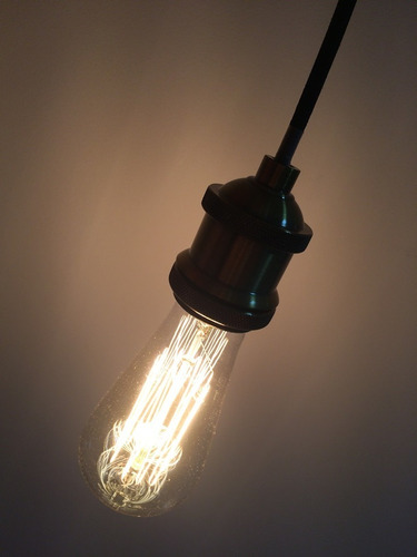 Imagem 3 de 4 de 3x Pendente Retro Industrial Soquete Fio Tecido Loft Vintage