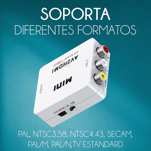 Imagen 8 de 9 de Mini Adaptador Convertidor Señal Rca - Hdmi 1080p 720p Tv