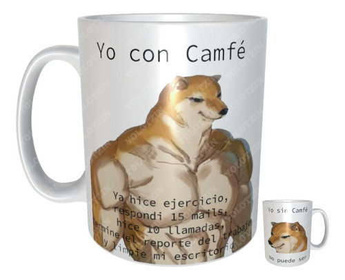 Taza Cheems Meme Perro Cheems Dogue Con Café Sin Café Artem6