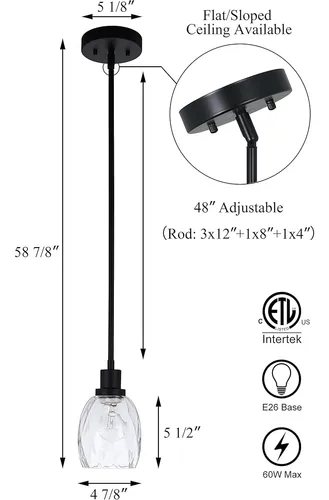 Xinbei Lighting Lámpara Colgante Moderna 1 Luz Mini Colgante