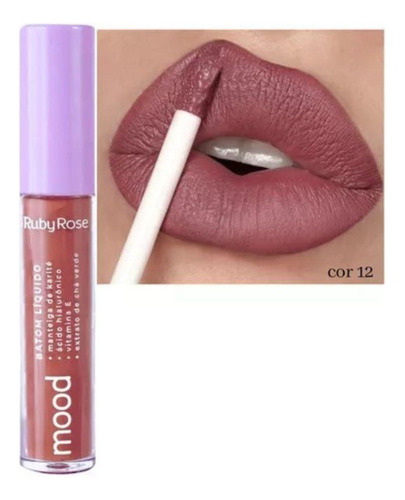 Batom Gloss Labial Líquido Nude Marrom Nostalgia Ruby Rose