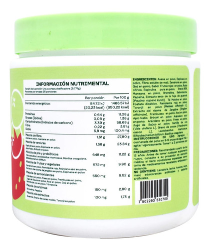 Bloom Frutos Rojos 145g Mezcla De Verduras Fibras Probiotico Berry