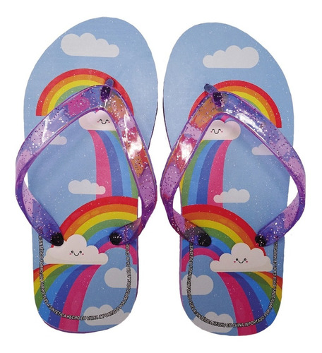 Hermosas Sandalias Diseño Arco Iris Mágico Para Niñas