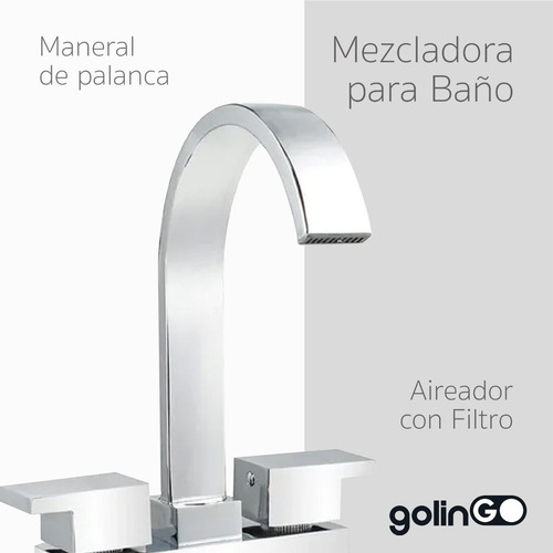 Mezcladora Lavabo Cascada Baño Acero Inoxidable Lavamanos 4' Color Cromado