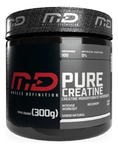 Pure Creatina Monohidratada 300g Md Muscle Definition 100%