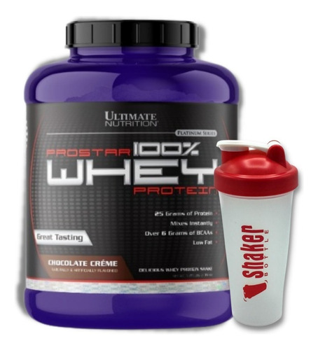 Whey Protein Prostar Ultimate Nutrition 5lbs + Shaker Sabor Chocolate