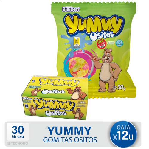 Gomitas Yummy Ositos Billiken Libre Gluten Sin Tacc Caja X12