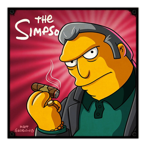 #62 - Cuadro Vintage 30 X 30 The Simpson Fat Tony No Chapa