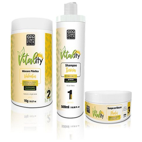 Kit De Tratamento Capilar Vitality Com Argila Tricologia