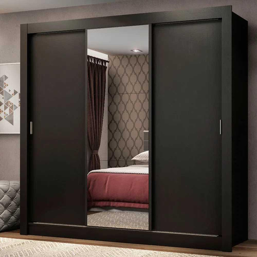 Ropero Madesa Mônaco 3 Puertas Corredizas 1 Con Espejo