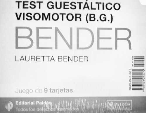 Test Guestáltico Visomotor-juego Tarjeta Bender Nv