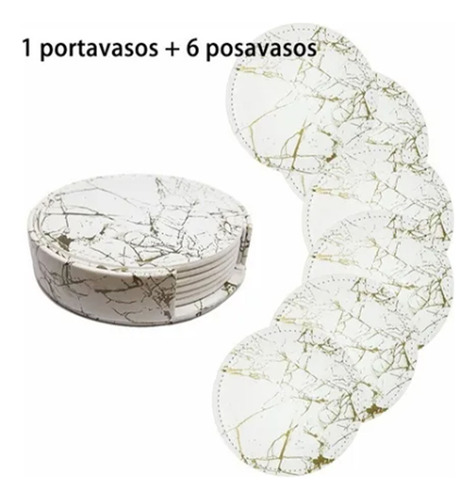 7pcs Porta Tazas Portavasos Redondo 10cm De Cuero Taza Mesa