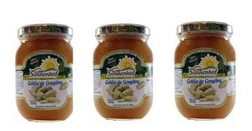 Geleia Natural Extra De Gengibre 3 Potes 320g - Sonnenhof