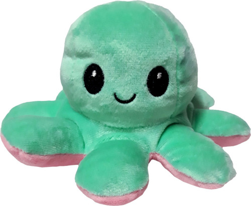 Peluche Pulpo Reversible Doble Cara Feliz Y Enojado Suave