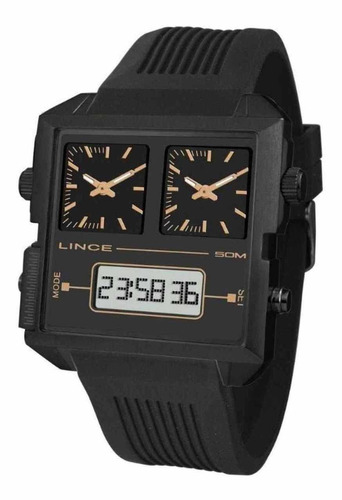 Relógio Lince Masculino Quadrado Preto Map4588s P1px