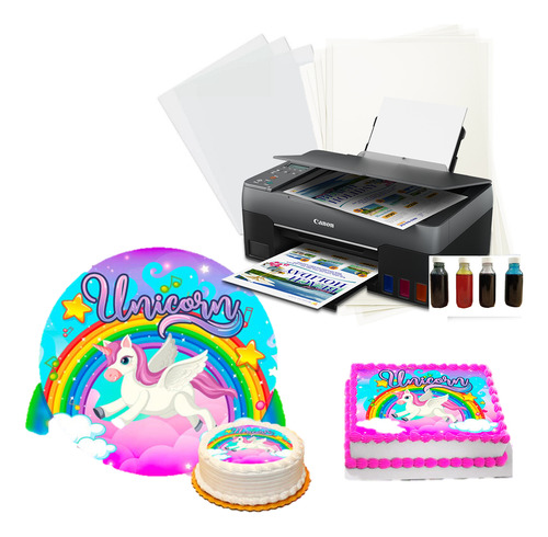 Impresora Canon Multifuncion Tinta Comestible Oblea Mac + Pc