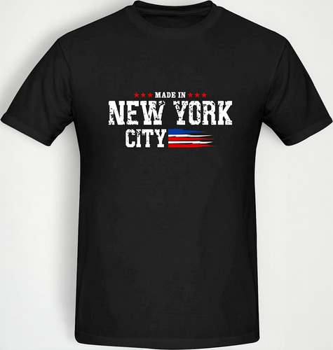 Playera Con Diseño Estampado New York City Letras