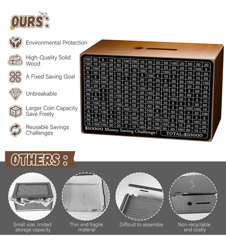 Caja De Madera For Ahorrar Dinero, Caja De Ahorro En