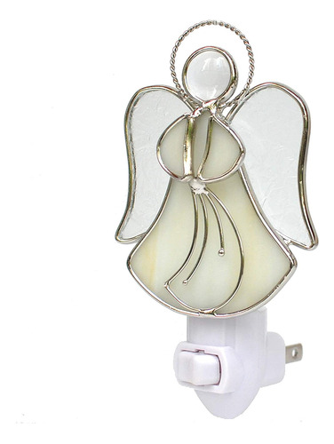 Luz De Noche De Angel De Vidrio Manchado Decorativo Lite En