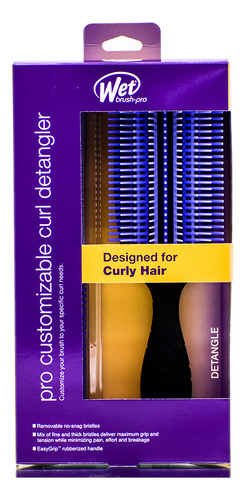 Cepillo Detangler The Wet Brush Pro Personalizado Curl Blue