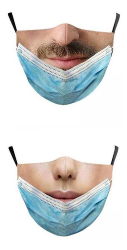 2x Mascarilla De Broma Bufanda De Moda Reutilizable